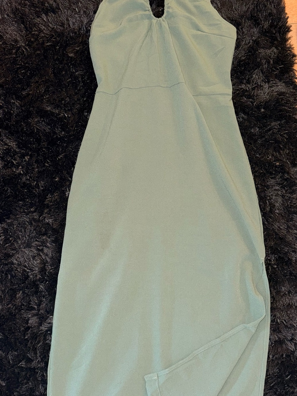 Abercrombie & Fitch Sage Green Halter Maxi Dress Size S Backless Slit